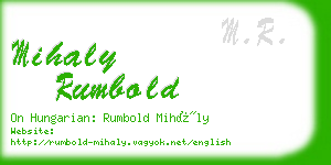 mihaly rumbold business card